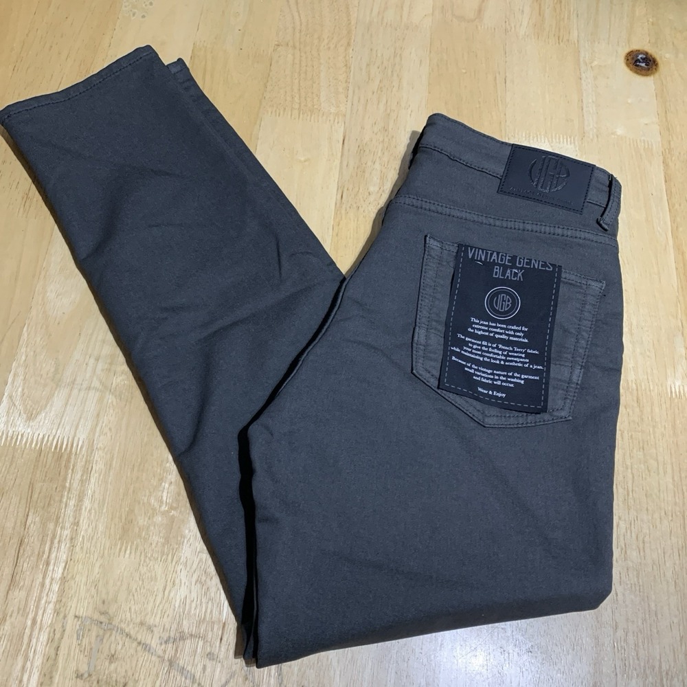 VGB‎ Vintage Genes Black Slim Fit Comfort French Terry Denim Jeans Men's W30X30